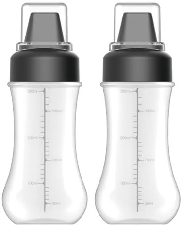 iSpchen Moderne minimalistische Salat Dressing Flaschen für die Küche Sauce PP+PE+PC Gewürzflaschen,black