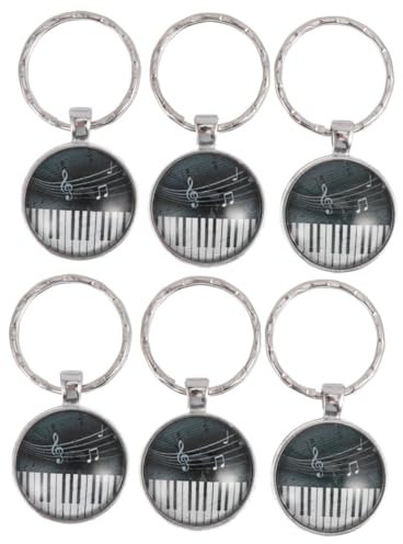 VALICLUD 6stücke Teiliges Klavier Schlüsselanhänger Stilvolle Klavier-tastatur Dekoration Aus Langlebigem Material Für Schlüssel Handys Und Kreative Schwarz