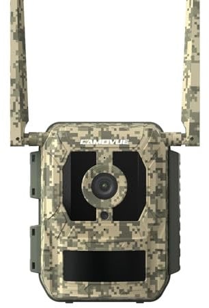 CAMOVUE 4G Cellular Wildlife Camera with SIM Card, Battery-Powered, 4K HD Trail Camera, Non-Glow IR LEDs, Live View via APP, Motion Capture, 0.2s Trigger Time, Local & Cloud Storage, IP67, Talon Pro