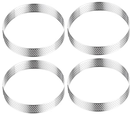 Westmark Moules À Tartelettes, Lot de 4 – Moules Parfaits Pour Tartes Et Quiches – Résultat De Cuisson Uniforme Grâce À La Perforation – Couleur argent, 4 X Ø 8 Cm