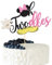 Arthsdite 1Pc Mini Mouse Inspired Oh Twodles Cake Topper for Girls, Black Pink Glitter Mouse 2nd Birthday Cake Topper for Second Birthday Party Decorations Supplies