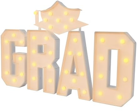 Hanmorfarbi Leuchtbuchstaben, Abschlussfeier Led Leuchtbuchstaben G-R-A-D, Abschlussfeier Zahlen Kt Tafel Szene Dekoration, Party Vorschlag Dekoration, Rahmen Buchstaben (G-R-A-D)