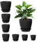 8 Pack Plant Pots Indoor: Plastic Flower Pots with Drainage Holes and Tray, Modern Decorative Planter for House Plants + Multiple Sizes and Saucers, Stripe Grooves Design for Succulents Cactus Bonsai