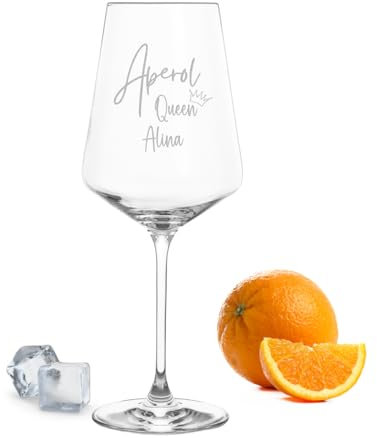 Gravur-Max Aperol Glas Leonardo Weinglas mit Gravur Aperol Queen mit Wunschname und einer hochwertigen Gravur Personalisierbar Weißweinglas Leonardo Puccini 560ml
