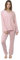 OCCIENTEC - Set Pigiama da Donna, Morbidissimo, a Maniche Lunghe, con Bottoni, Rosa, L