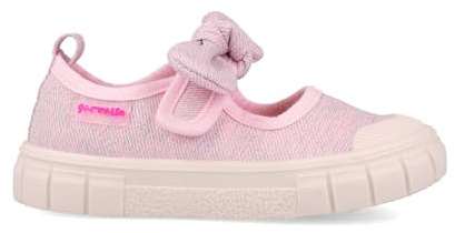 Garvalín Merceditas Barefoot Niña 252380-C032 | Lona Rosa con Lazo | Suela Flexible y Antideslizante | Calzado Cómodo y Ligero