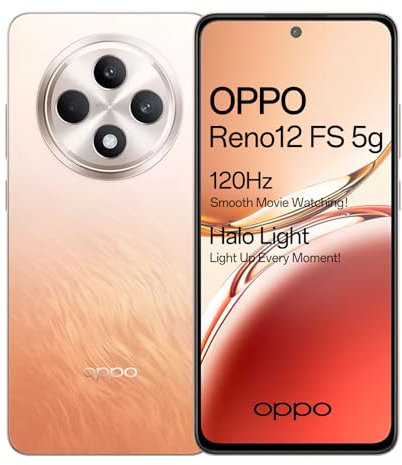 OPPO Reno12 FS 5G Smartphone AI,12+512Go Android Débloqué, Dimensity 6300, Écran 6,67 OLED 120Hz Téléphone Portable, Caméra AI 50+8+2MP, Grande Batterie 5000mAh, SUPERVOOC 45W, IP64, GPS, NFC, Orange