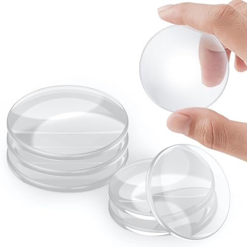 Uniclife 6 Pcs Door Stoppers for Wall, Adhesive Door Knob Wall Protector, Clear Wall Protectors from Door Knobs, Reusable Door Bumpers for Handle Shower Cabinet Home & Kitchen
