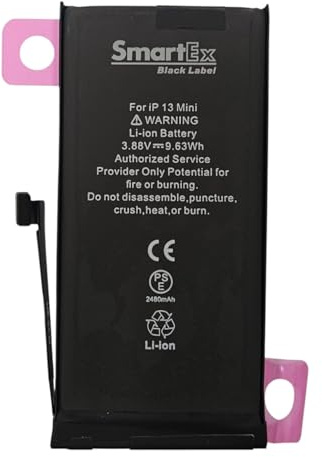 Smartex® Black Label Batterie Compatible avec iPhone 13 Mini - Haute capacité 2560 mAh