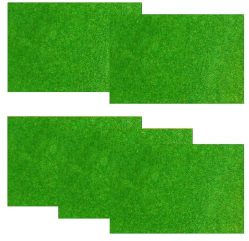 YANJINGHE 5 Stück Grasmatte, 20 x 30 cm Modelleisenbahnrasen, Rasenmatte, Rasenteppich, Grasmatte, Kunstrasen Matten, Modell Grasmatte, Grasmatte Landschaftsbau für Modelllandschaft (Grün A)