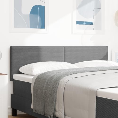 IBUQDDV Einfarbiges hellgraues Kopfteil 160 cm Cordstoff gepolstert mit Holzrahmen für modernes Schlafzimmer Design, Elegante Polsterung und langlebige Qualität für stilvolle