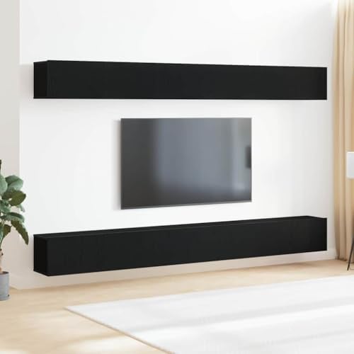 Tonture Meuble TV Mural en Bois d'ingénierie chêne Noir, Design Moderne et scandinave, Dimensions 100 x 30 x 30 cm, Rangement avec Porte, Support idéal pour Salon séjour télévision