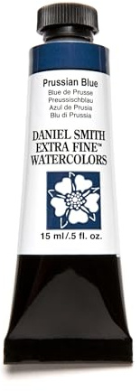 Daniel Smith Extra Fine Watercolor 15ml Paint Tube, Prussian Blue, 0.5 Fl Oz (Pack of 1)