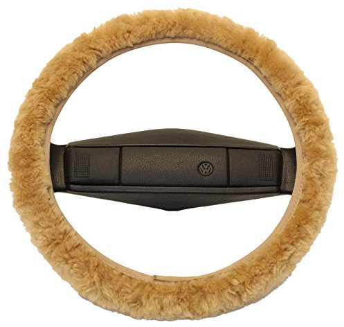 Reissner Lammfelle | LERA-15-CAM | Lenkradbezug Lenkradschoner Lenkradhülle für Auto und Wohnmobil | Echtes Merino Lammfell | Florhöhe 15mm | passend für ⌀40cm | Anti Rutsch | Farbe Camel