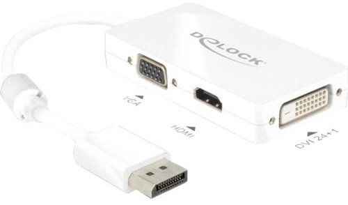 Delock Adapterkabel DisplayPort 1.1 Stecker > 1 x VGA + 1 x HDMI + 1 x DVI 24+1 weiß