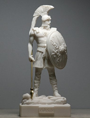 Generic Alabasterstatue von Ares/Mars/Gott des Krieges, handgefertigt, weiß, 18 cm