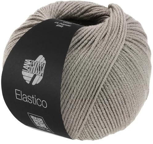 LANA GROSSA Elastico | Baumwoll-Klassiker mit leichtem Stretchanteil | Handstrickgarn aus 96% Baumwolle & 4% Polyester (Elite)| 50g Wolle zum Stricken & Häkeln | 160m Garn FB 137