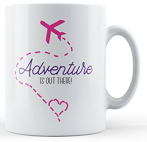 Finger prints - Adventure is Out There! - Cute Travel Gift Mug, Ceramic, 11fl.oz.