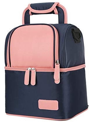 Meichoon Muttermilch Babyflasche Kühltasche/Wasserdichte Baby Milch Tasche Gefrierschrank/Mama Reiserucksack/Tragbare thermische isolierte Lunchbox für Frauen Männer Große Kapazität Handtasche