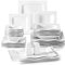 MALACASA, Series Mario, 56-Piece White Porcelain China Dinner Set with 12 Bowls 12 Dessert Plates 12 Soup Plates 12 Dinner Plates Two Pair Salt Shaker Set 4-Piece Rectangular Plates for 12