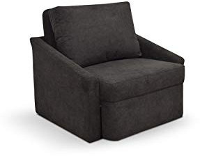 DOMO. collection Sessel Relax, Dauerschläfer, Boxspring Sofa mit Schlaffunktion, Schlafsessel, Gästebett, Schlafsofa 108 x 96 x 86 cm (BxTxH), dunkelgrau