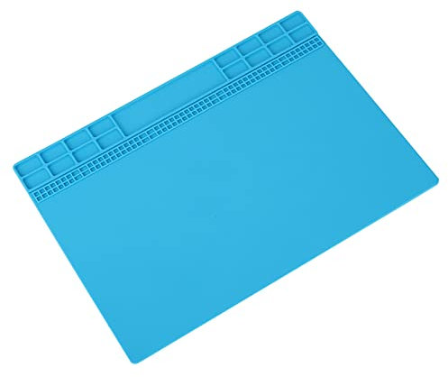Lötende Silikon-Auflage-Matte, Wärmeisolierungs-Reparatur-Wartungs-Plattform für Telefon-Reparaturservice magnetisches Wärmelötmittel 350MM * 250MM(Blau)