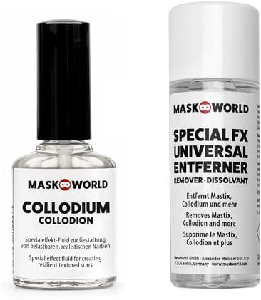 Collodium Narben-Fluid 10 ml Special FX Make-Up & Entferner 50ml - Horror Make-Up-Set
