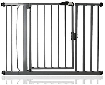Bettacare Auto Close Pet Gate, 103.8cm - 110.8cm, Slate Grey, Pressure Fit Stair Gate for Dog & Puppy, Safety Barrier for Doors Hallways and Spaces, Easy Installation
