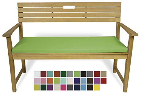 Rollmayer Bankkissen Bankauflage Sitzkissen Bankpolster Auflage für Bänke in Haus und Garten Kollektion Vivid, 1 Stück (Seladongrün 24, 120x50x4cm)