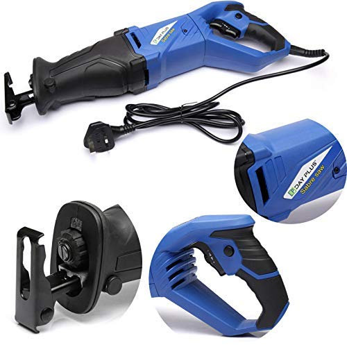 850W Electric Reciprocating Saw Mini Portable Garden Wood Cutting 6 Speed Pruning Saws w/180° Rotatable Handle/LED Work Lamp/4 Tool-Free Saw Blade Change