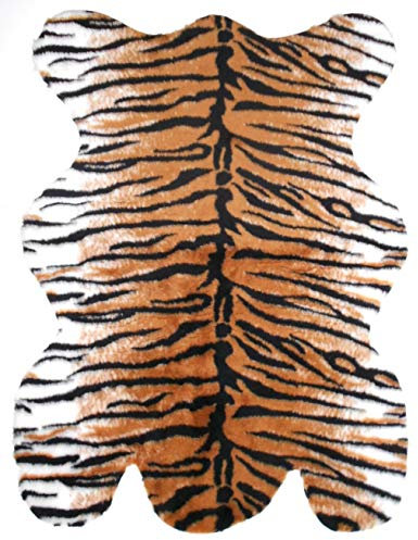 Holzdrehteile Tigerfell Vorleger Bettvorleger Plüsch Teppich Plüschfell Fell Tiger