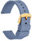 WOCCI 18mm Silikon Uhrenarmband mit Gold Schnalle, Schnellverschluss Armband (Hafen Blau)