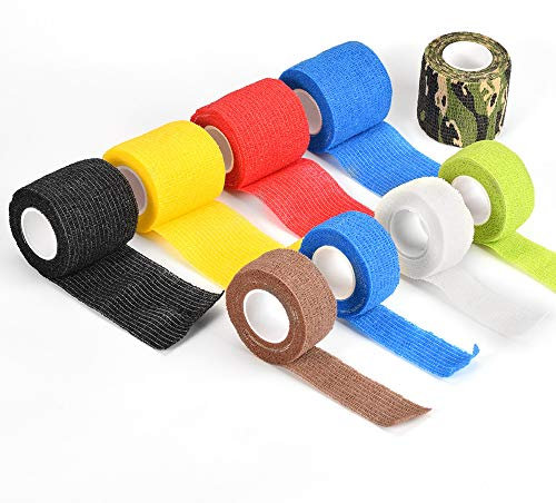 ATOMUS 9 Stück/Set Selbstklebender Verband 5 cm und 2 cm für Tattoo Grip Bandage Machine Pen Tierarzt Erste Hilfe Sport Handgelenk und Knöchel