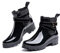 Hitmars Stivali Pioggia Donna Stivaletti Gomma Bassi Giardino Impermeabili Chelsea Boots Antiscivolo Eleganti Comodi Nero Taglia 41