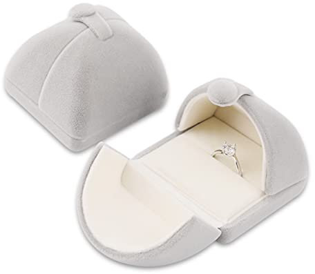 iSuperb Schmuckdose für Hochzeit Flanell Geschenkbox für Ringe Halskette Ohrhänger Verlobungs Heiratsantrag Deko Ring Jewelry Gift Box (A)