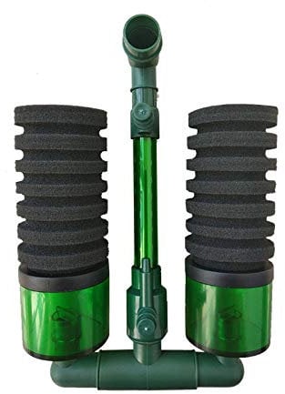 QANVEE QS100A Aquarium Double Sponge Filter Super Biochemical Filter Sponges for FishTank Aquarium Filter with Media Container for Fish Tank Oxygen Increasing and Cycle (Filter)