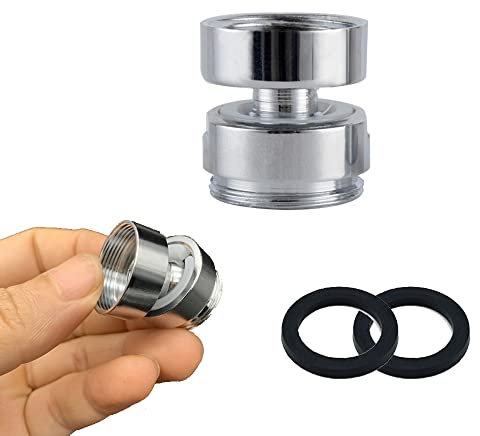 Adattatore per rubinetto girevole a 360 gradi, 20 mm femmina a 22 mm maschio in ottone filettatura rubinetto adattatore connettore aeratore (2 pezzi)