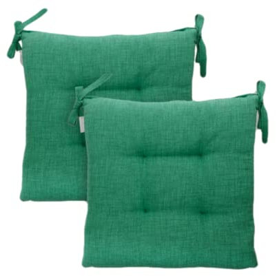 Cuscini Sedie (6 pezzi) Cucina Con Lacci Imbottito 40x40 cm (Verde)