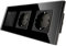 CNBINGO Solecke Doble con interruptor de luz, con placa de vidrio, moderno interruptor de pared Negro de vidrio cristalino, con material fluorescente, interruptor de 2 bandas de 1 vía, 10A 250V
