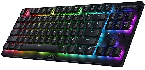 Razer DeathStalker V2 Pro TKL Wireless Gaming Keyboard: Low-Profile Optical Switches - Linear Red - HyperSpeed Wireless & Bluetooth 5.0-50 HR Battery - Ultra-Durable Coated Keycaps - Chroma RGB