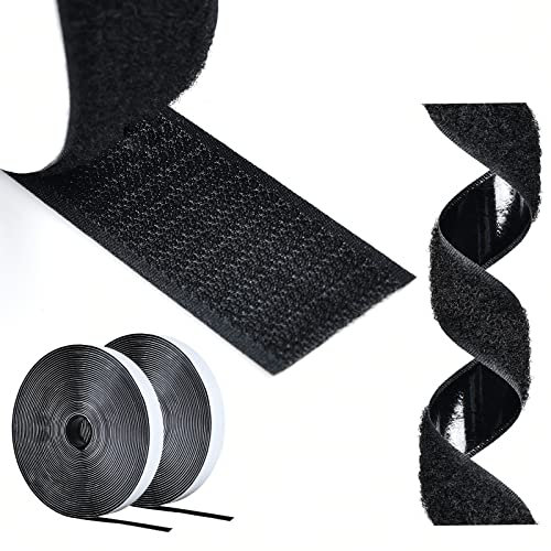 AIQInu Feltro Adesivo Forte Biadesivo,10M Sistema Di Fissaggio Hook Loop, 30mm Larghezza Adesivo Forte Offre Una Semplice Alternativa A Bottoni Automatici,Ganci,Bulloni,Cerniere E Altro Ancora