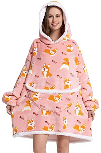 chuangminghangqi Sweat à Capuche Douce Couverture - Pull Sweat à Capuche Chaude Surdimensionnée Grande Poche Couverture TV Flanelle