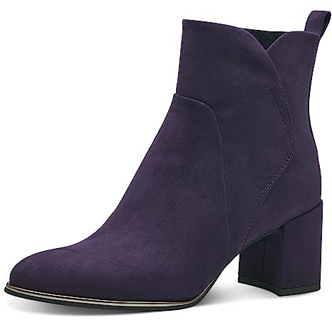 MARCO TOZZI Stivaletti Donna con Tacco Eleganti Tacco a Blocco, Purple, 36 EU