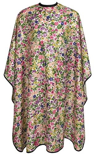 Salon Cape for Women, Hair Cutting Cape with Snaps, Professional Large Barber Stylist Hairdresser Cape, Waterproof & Light Weight & Machine Washable- 63”× 56” (Floral)