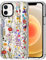 MOSNOVO Case for iPhone 12 Mini, [Buffertech 6.6ft Military-Grade Drop Protection] [Anti Peel Off Tech] Clear TPU Bumper Phone Case Cover Design - Wildflower Meadow