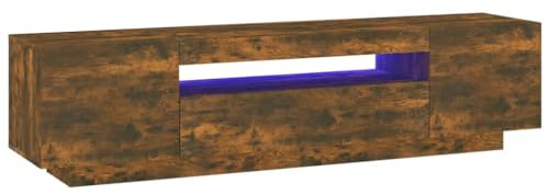 vidaXL Mobile Porta TV con Luci LED Rovere Fumo 160x35x40 cm