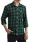 HISDERN Chemise en Flanelle à Carreaux décontractée à Manches Longues pour Hommes Chemises à Carreaux Tartan avec Bouton Vert L