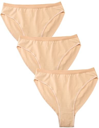Kiench Mädchen Ballett Unterhosen Slips Tanz Unterwäsche für Teenager 4-16 Jahre 3er-Pack 3 Hautfarben EU Größe 164-170/14-16 Jahre/Damen Größe 38-40 / M Etikett 170