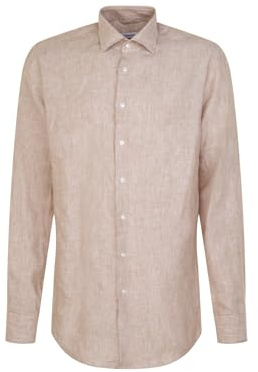 Seidensticker Herren Business-Hemd - Regular Fit - Soft - Kent-Kragen - Langarm - 100% Leinen