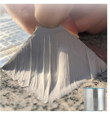 Butylband wasserdichtes Klebeband, Aluminiumfolie Butyldichtungsband für Leckagen, Butylkautschukband zum Mähen für Boot, Rohrabdichtung, Dachriss, Wohnmobil, Markise, Fensterdichtung - 10cm x 5m